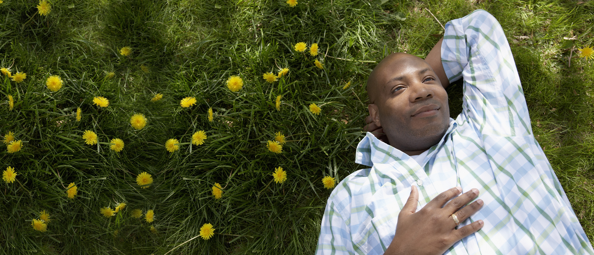 Man laying in the grass